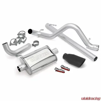 Banks Power Black Ob Round Tip Single Exit Monster Exhaust System Jeep Wrangler 2 Door 3.8L 2007-2011 - 51321-B