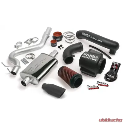 Banks Power Black Tip Stinger Bundle Power System W/Single Exit Exhaust Jeep Wrangler Unlimited 4.0L 2004-2006 - 51336-B