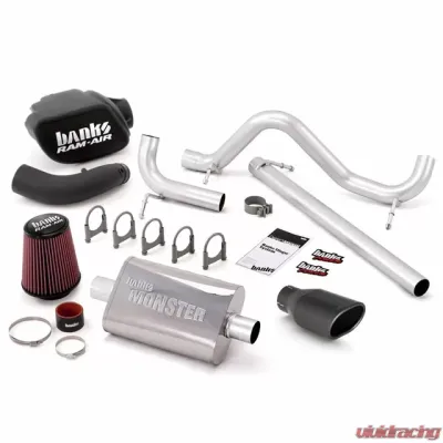 Banks Power Black Tip Stinger Bundle Power System No AutoMind W/Single Exit Exhaust Jeep Wrangler JK 2 Door 3.8L 2007-2011 - 51338-B