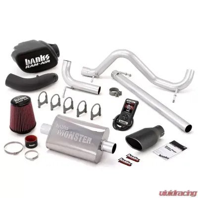 Banks Power Black Tip Single Exit Exhaust Stinger Bundle Power System W/AutoMind Jeep Wrangler JK 2 Door 3.8L 2007-2011 - 51339-B