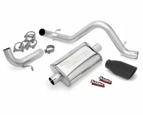 Banks Power Black Ob Round Tip Single Exit Monster Exhaust System Jeep 3.6L Wrangler JK 2 Door 2012-2018