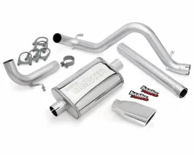 Banks Power Chrome Ob Round Tip Single Exit Monster Exhaust System Jeep Wrangler JK All 4 Door 3.6L 2012-2018