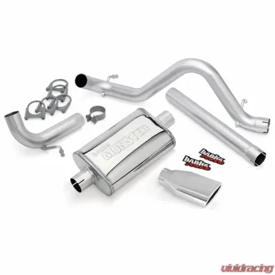 Banks Power Chrome Ob Round Tip Single Exit Monster Exhaust System Jeep Wrangler JK All 4 Door 3.6L 2012-2018 - 51343