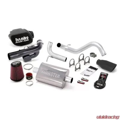 Banks Power Black Tip Single Exit Exhaust Stinger Bundle Power System W/AutoMind Jeep Wrangler All 2 Door 3.6L 2012-2014 - 51348-B