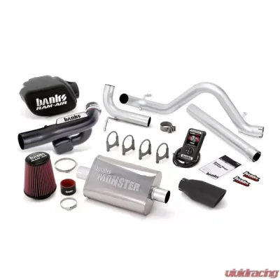Banks Power Black Tip Single Exit Exhaust Stinger Bundle Power System W/AutoMind Jeep Wrangler 4 Door 3.6L 2012-2014 - 51349-B