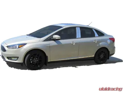 Quality Automotive Accessories 4-Piece Stainless Steel Wheel Well Accent Trim Ford Focus 4-Door Sedan 2015-2018 - WQ55346