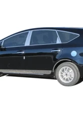 Quality Automotive Accessories 1-Piece Stainless Steel Front Grille Accent Trim Toyota Prius V 4-Door Hatchback 2012-2017                                     - SG12700 - Image 3