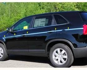 Quality Automotive Accessories 12-Piece Stainless Steel Body Side Molding Accent Trim Kia Sorento 4-Door SUV 2011-2015