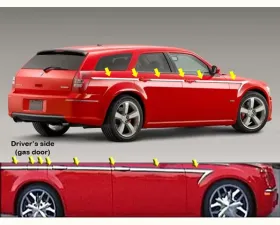 Quality Automotive Accessories 14-Piece Stainless Steel Body Side Molding Accent Trim Dodge Magnum 4-Door Wagon 2005-2008