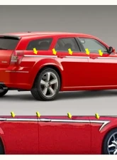 Quality Automotive Accessories 14-Piece Stainless Steel Body Side Molding Accent Trim Dodge Magnum 4-Door Wagon 2005-2008                                     - AT45920 - Image 3