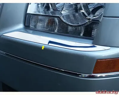 Quality Automotive Accessories 2-Piece Stainless Steel Bumper Cap Trim Accent Chrysler 300 4-Door Sedan Base Model only 2005-2009 - BC45760