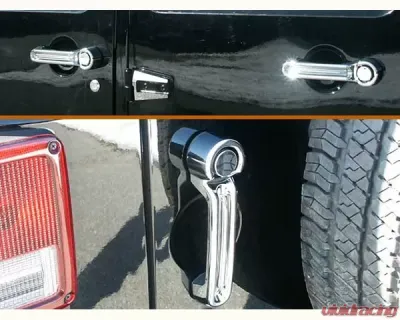 Quality Automotive Accessories 10-Piece Chrome Plated ABS plastic Door and Tailgate Handle Cover Package Jeep Wrangler JK 4-Door SUV 2007-2018 - DH47085