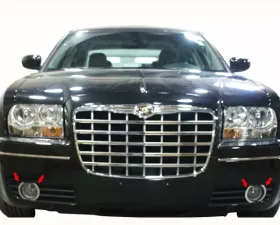 Quality Automotive Accessories 4-Piece Stainless Steel Fog Light Trim Chrysler 300 4-Door Sedan 2005-2008