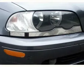 Quality Automotive Accessories 2-Piece Stainless Steel Head Light Accent Trim BMW 3 Series 2-Door 325Ci Coupe 2001-2005
