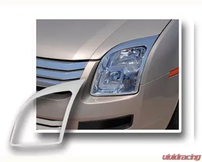 Quality Automotive Accessories 2-Piece Chrome Plated ABS plastic Headlight Bezel ABS/Chrome Ford Fusion 4-Door Sedan 2007-2009 - HLB47390