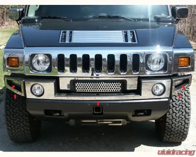 Quality Automotive Accessories 5-Piece Stainless Steel Front Bumper Trim Hummer H2 4-Door SUV 2003-2009 - HV43007