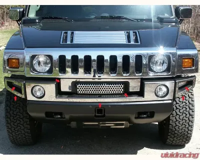 Quality Automotive Accessories 7-Piece Stainless Steel Front Bumper Trim Hummer H2 4-Door SUV 2003-2009 - HV43009