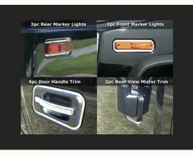 Quality Automotive Accessories 11-Piece Stainless Steel Trim Package Hummer H2 4-Door SUV 2003-2009