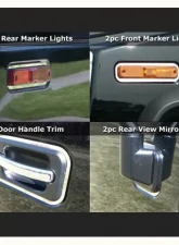 Quality Automotive Accessories 11-Piece Stainless Steel Trim Package Hummer H2 4-Door SUV 2003-2009                                     - HV43015 - Image 3