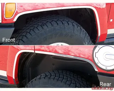 Quality Automotive Accessories 6-Piece Stainless Steel Wheel Well Accent Trim Hummer H3 4-Door SUV 2006-2009 - HV46309