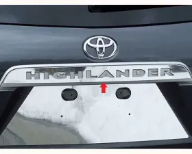 Quality Automotive Accessories 1-Piece Stainless Steel License Bar Above plate accent Trim Toyota Highlander 4-Door SUV 2008-2013