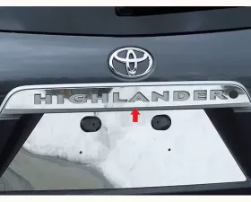 Quality Automotive Accessories 1-Piece Stainless Steel License Bar Above plate accent Trim Toyota Highlander 4-Door SUV 2008-2013