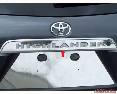 Quality Automotive Accessories 1-Piece Stainless Steel License Bar Above plate accent Trim Toyota Highlander 4-Door SUV 2008-2013 - LB28111