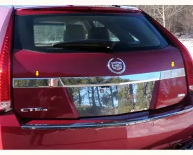 Quality Automotive Accessories 2-Piece Stainless Steel License Bar Extension Trim Cadillac CTS Sport Wagon 4-Door Sport Wagon 2010-2014