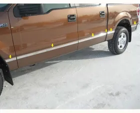 Quality Automotive Accessories 12-Piece Stainless Steel Body Molding Insert Trim Kit Ford F-150 4-Door Crew Cab 6.5' Bed w/Flares 2004-2008