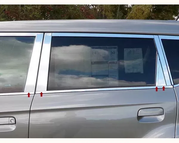 Quality Automotive Accessories 8-Piece Stainless Steel Pillar Post Trim Kia Soul 4-Door Hatchback 2010-2013 - PP10832
