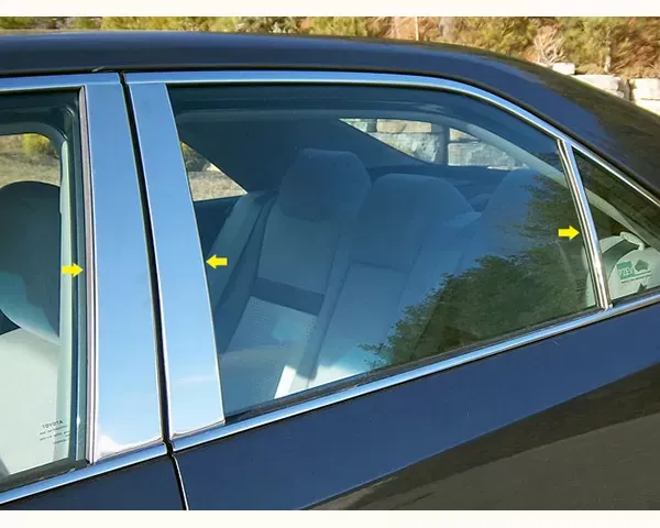 Quality Automotive Accessories 6-Piece Stainless Steel Pillar Post Trim Toyota Camry 4-Door Sedan 2012-2014 - PP12131