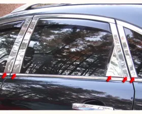 Quality Automotive Accessories 10-Piece Stainless Steel Pillar Post Trim Infiniti QX50 4-Door SUV 2014-2017