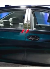 Quality Automotive Accessories 6-Piece Stainless Steel Pillar Post Trim Acura RLX 4-Door Sedan 2014-2020                                     - PP14201 - Image 3