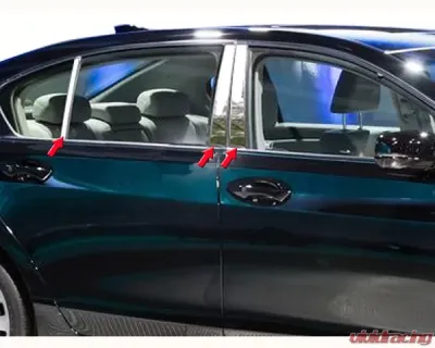 Quality Automotive Accessories 6-Piece Stainless Steel Pillar Post Trim Acura RLX 4-Door Sedan 2014-2020 - PP14201