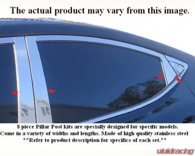 Quality Automotive Accessories 6-Piece Stainless Steel Pillar Post Trim Lexus GS300 4-Door Sedan 1999-2005 - PP20107