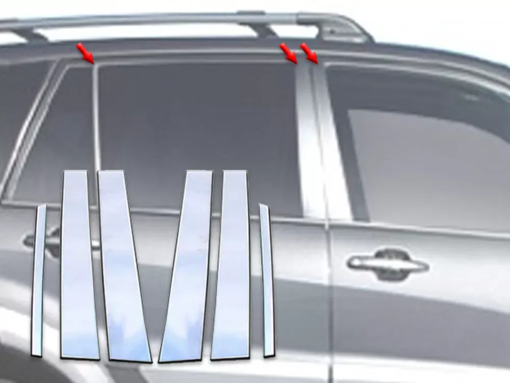 Quality Automotive Accessories 6-Piece Stainless Steel Pillar Post Trim Toyota Rav4 4-Door SUV 2001-2005 - PP21181