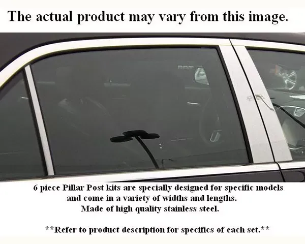Quality Automotive Accessories 6-Piece Stainless Steel Pillar Post Trim BMW 3 Series 4-Door Sedan 1999-2005 - PP25906