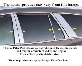 Quality Automotive Accessories 10-Piece Stainless Steel Pillar Post Trim BMW 3 Series 4-Door Wagon 2002-2005
