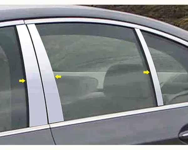 Quality Automotive Accessories 6-Piece Stainless Steel Pillar Post Trim BMW 5 Series 4-Door Sedan 2004-2010 - PP25931