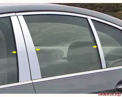 Quality Automotive Accessories 6-Piece Stainless Steel Pillar Post Trim BMW 5 Series 4-Door Sedan 2004-2010 - PP25931