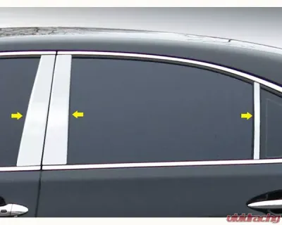 Quality Automotive Accessories 6-Piece Stainless Steel Pillar Post Trim Lexus LS460 4-Door Sedan 2007-2017 - PP27101