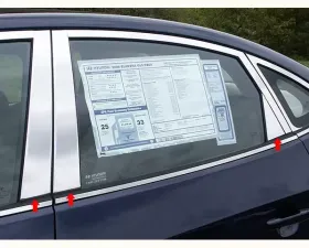 Quality Automotive Accessories 6-Piece Stainless Steel Pillar Post Trim Hyundai Elantra 4-Door Sedan 2007-2010