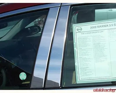 Quality Automotive Accessories 4-Piece Stainless Steel Pillar Post Trim Nissan Maxima 4-Door Sedan 2009-2014 - PP29540