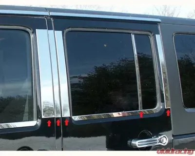 Quality Automotive Accessories 10-Piece Stainless Steel Pillar Post Trim Jeep Wrangler JK 4-Door SUV 2007-2018 - PP47088