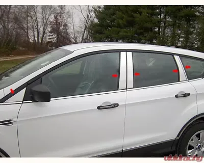 Quality Automotive Accessories 10-Piece Stainless Steel Pillar Post Trim Ford Escape 4-Door SUV 2013-2019 - PP53367