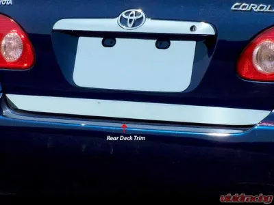 Quality Automotive Accessories 1-Piece Stainless Steel Rear Deck Trim Trunk Lid Accent Toyota Corolla 4-Door Sedan 2003-2008 - RD24112