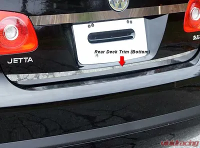 Quality Automotive Accessories 1-Piece Stainless Steel Rear Deck Trim Trunk Lid Accent Volkswagen Jetta 4-Door Sedan 2005-2010 - RD25665