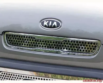 Quality Automotive Accessories 1-Piece Stainless Steel Front Grille Accent Trim Kia Soul 4-Door Hatchback 2010-2011 - SG10830