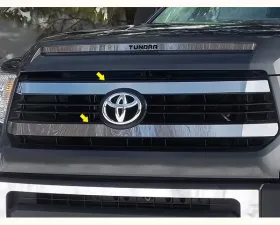 Quality Automotive Accessories 2-Piece Stainless Steel Front Grille Accent Trim Toyota Tundra 2-Door 4-Door 2014-2020