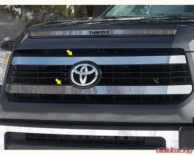 Quality Automotive Accessories 2-Piece Stainless Steel Front Grille Accent Trim Toyota Tundra 2-Door 4-Door 2014-2020 - SG14145